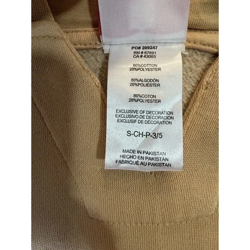 NWT San Francisco 49ers Hoodie Girls Small 3/5 Beige NFL Light Staining